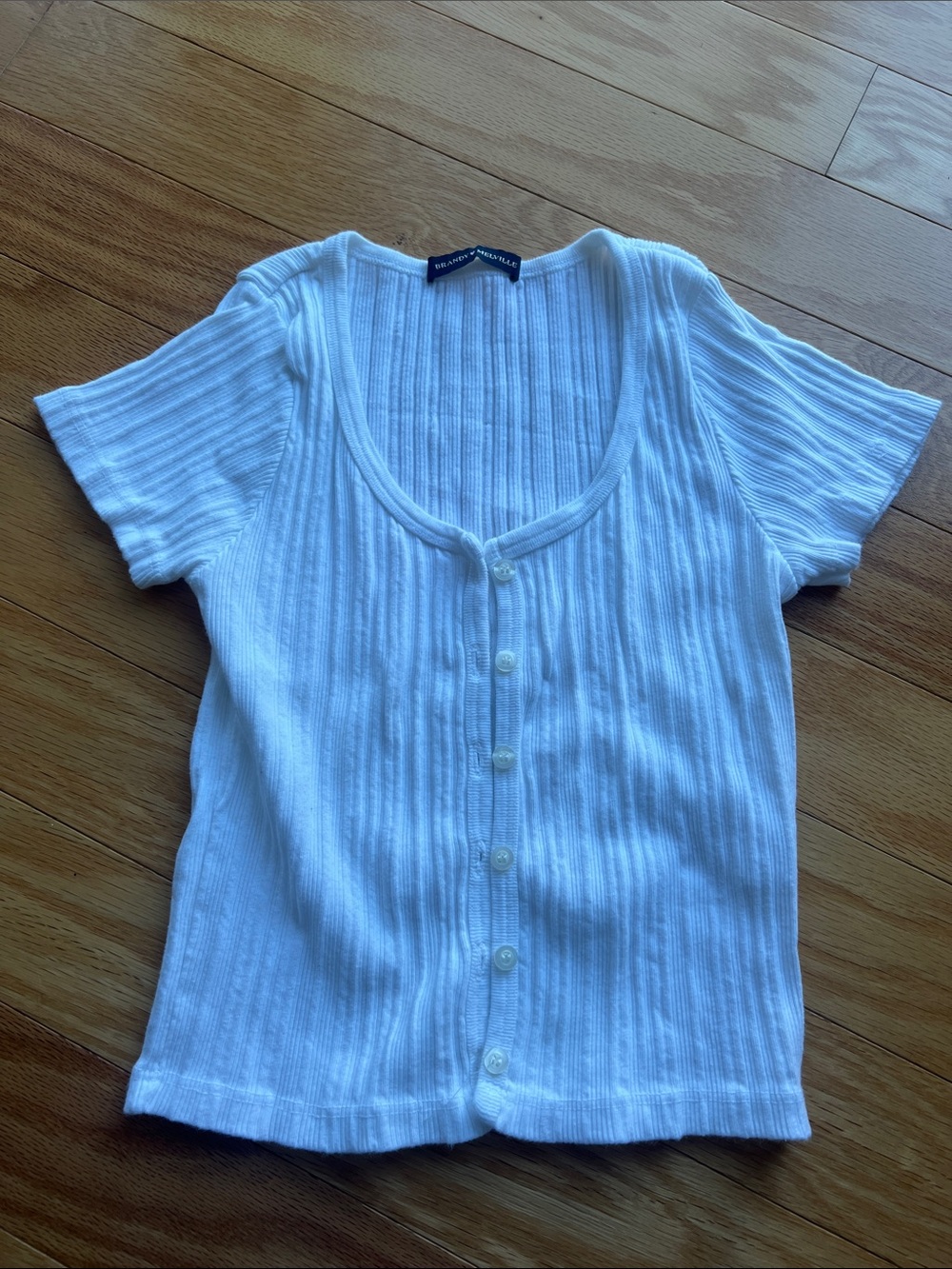 Brandy Melville White Cropped button up